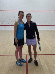 Pamicka and Rebecca on the court before their 2016 Women's City Championship match
